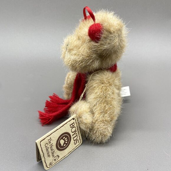 Boyds Jointed Plush Bear Head Bean Heirloom Series Lil' Muffelbeary Scarf Muffs - Picture 4 of 9